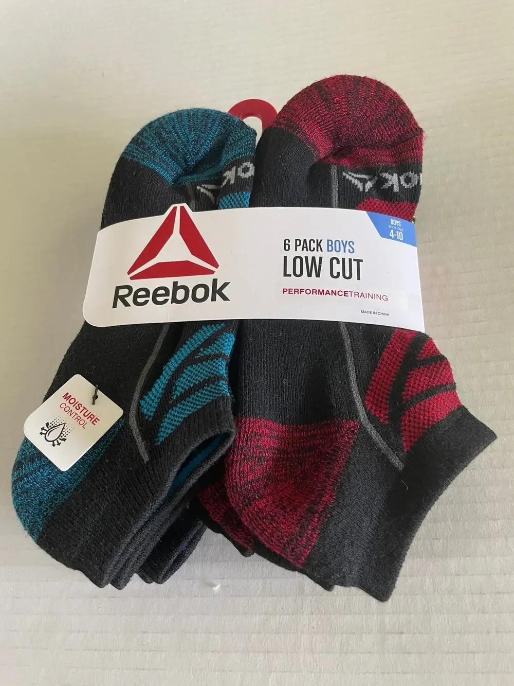 6 PAIR KIDS REBOOK ATHLETIC CREW LOW CUT SOCKS SIZE 4-10